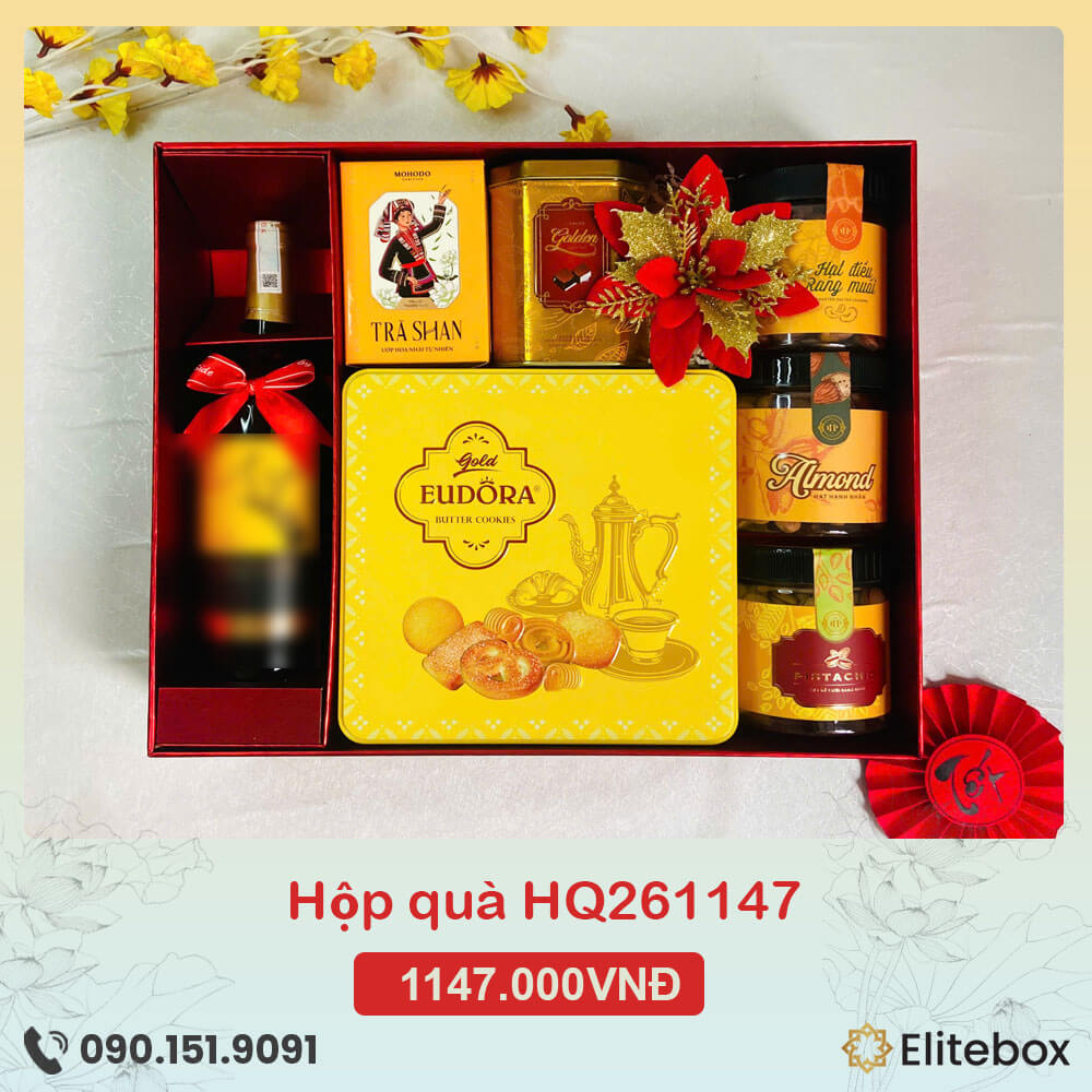 Hộp quà Tết 2026 HQ261147 Hộp quà Tết 2026 HQ261147